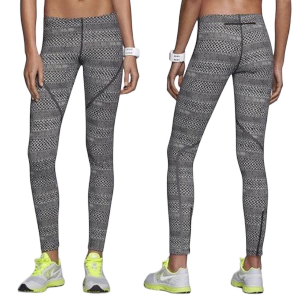 Nike | EUC! Epic *LUX* Tights Dri-Fit Running Reflective Long Leggings Geometric